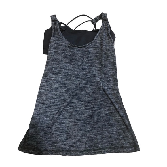 Lululemon Sunset Salutations 2-in-1 Tank Top Heathered Black Grey Size 2 - Picture 3 of 8